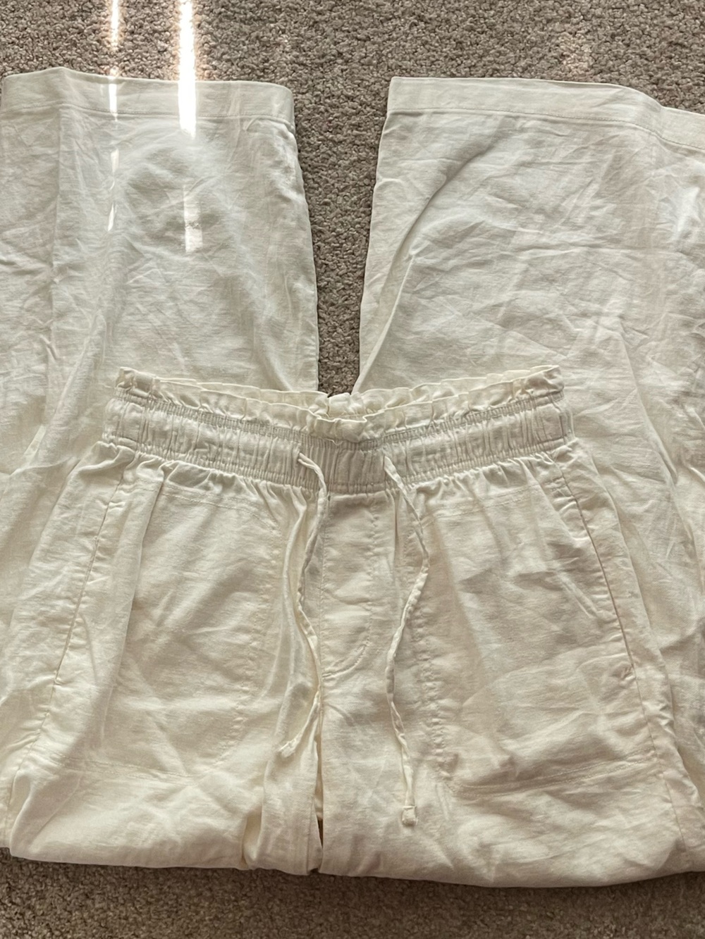 american eagle Dreamy Drape Linen-Blend Pull On Pant